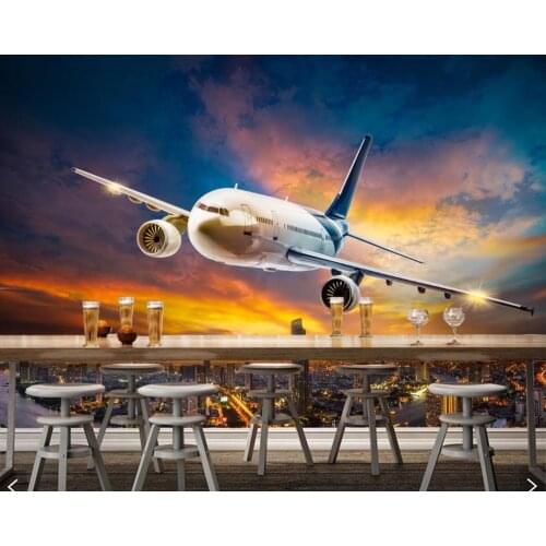 Papel de pared Airplane Passenger Airplane Flight Aviation wallpaper,living room sofa TV wall bedroom wall papers home decor