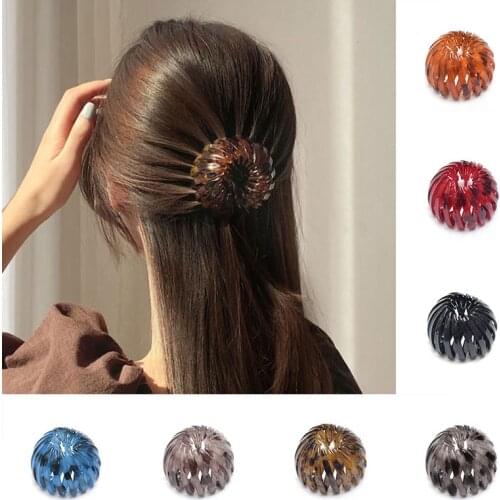 Plastic Resin Hair Claws Bird Nest Expand Hairpins Horsetail Buckle Hair Clip Female Ponytail Hair Bun Holder Hair Accessories