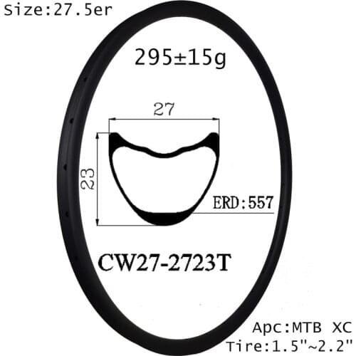 Strong version super light bicycle MTB carbon rim tubular 27.5inch 27mm wide 23mm depth disc brake cycle XC bike wheel free ride
