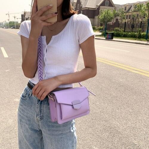 Luxury Handbag Braided Shoulder Strap Ladies Bag 2021 New Trend Single Fashion Women Shoulder Bag Messenger Bag Small Square Bag