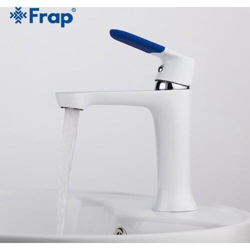 Frap Modern Style New bathroom Basin Faucet Deck Mounted bath Cold and Hot Water tap Mixer Multi Color Handle Cover F1034