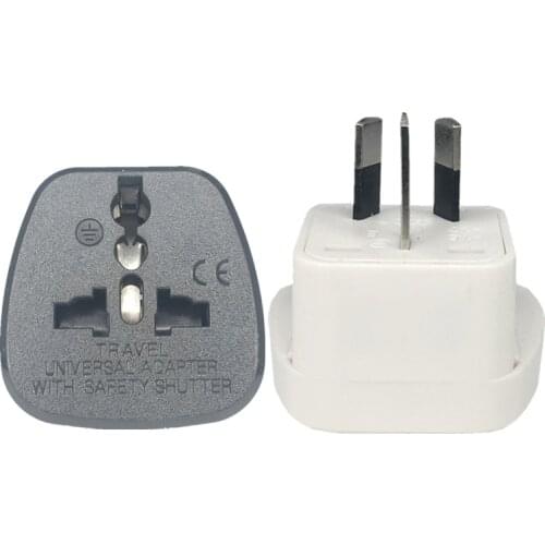 Universal to AU/CN plug adapter EU/US/AU/UK return Semi-glue insulation 3pins outlet charge travel power plug socket safety door