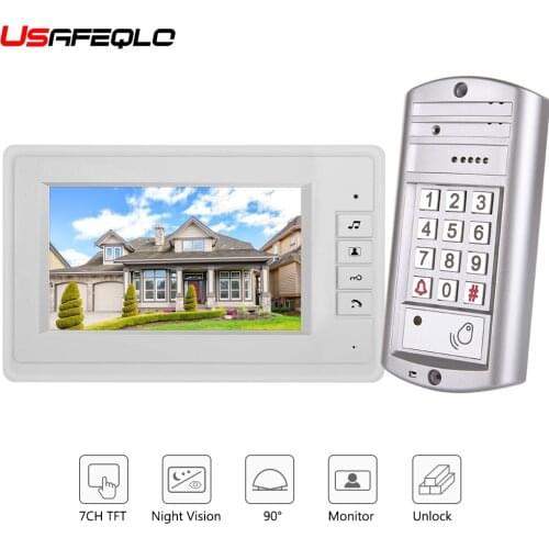 Wired 7 inches Fashion HD LCD Touch Screen Phone Two-way Intercom Clear Video Door Doorbell Home Security Camera Monitor
