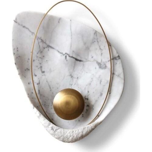 Indoor LED Retro Full Copper Wall Lamp Decorative Resin Wall Lamp Home Lamp Living Room Bedroom Lamp Round / AC220V Warm Light