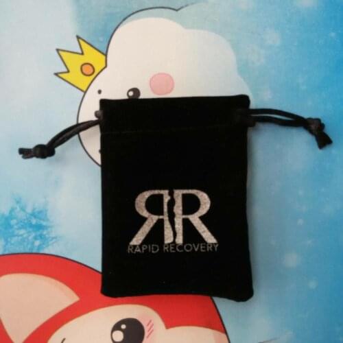 High quality black velvet drawstring jewelry gift bag pouch custom logo 8*10cm bracelet storage and packaging bag free shipping