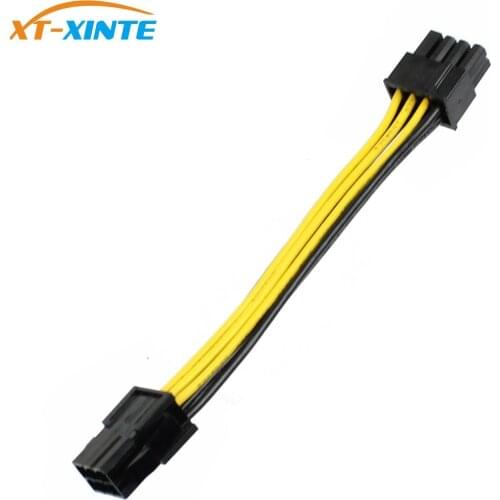 XT-XINTE 6Pin Female to 8 Pin Male PCI Express Power Converter Cable Video Graphics Card 6Pin to 8Pin PCIE Power Cable 25cm/12cm