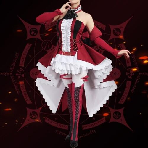 Anime Fate Grand Order Tristan Demon Knight Red Formal Dress Party Uniform Cosplay Costume Halloween Women Free Shipping 2021New