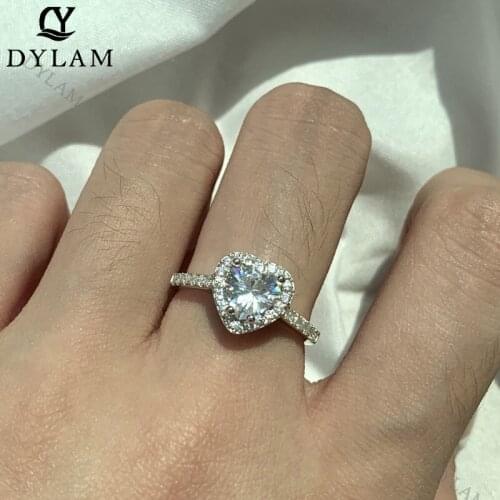 DYLAM Ring Heart Zircon Silver 925 Sterling Luxury diamond Ring For Women Engagement Wedding Gift Wedding Party Anniversary Ring