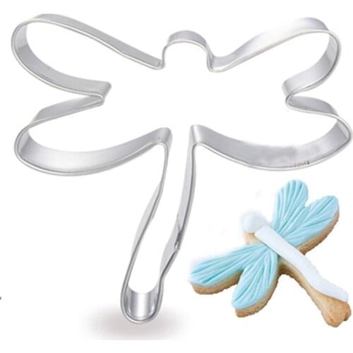 1pcs reposteria Dragonfly Sugarcraft Fondant Cake Decoration Tools Stainless Steel Cookie Cutter Metal Biscuit Mould Pastry Shop