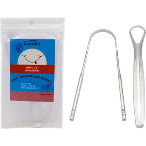 1PC Stainless Steel Tongue Scraper Brush Cleaning Scraper Oral Care Keep Fresh Breath Improve Oral Hygiene Tongue Cleaner Tools