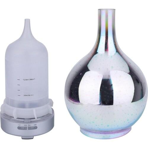 120ml Humidifiers Ultrasonic LED Glass Essential Oil Aroma Diffuser 3D Firework Humidifiers Home Office Decorations