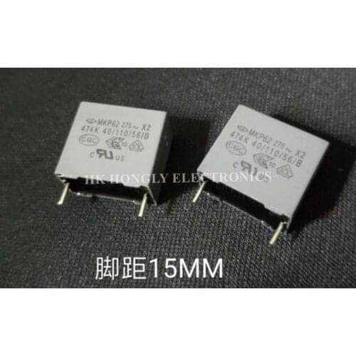 30PCS MKP61 X2 474K 275V 0.47UF 275VAC P=15mm Film Capacitor