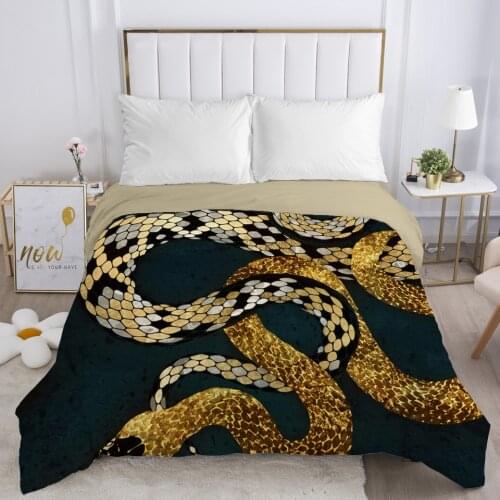 3D Duvet Cover with Zipper Comforter Blanket Quilt Cover 220x240/90/135/150 Bedding Bag Retro luxury snake
