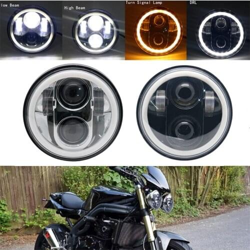 5-3/4" 5.75 inch Motorcycle Moto LED Projector Full Halo Headlight For 5.75 inch Motorcycle