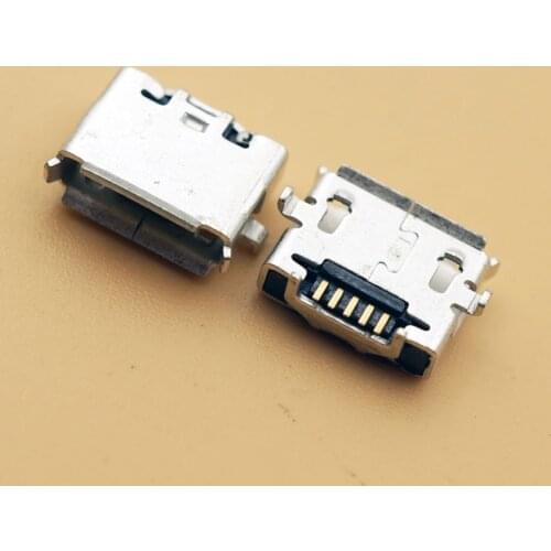 Smonisia 50pcs SMD Micro USB 5Pin Female Socket Connector Reserve Type Micro USB Female Jack