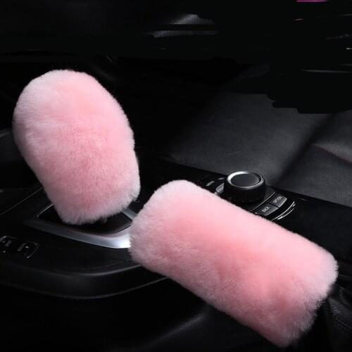 2 piece car handbrake gloves soft plush cover winter warm universal for Kia Rio K2 K3 K5 K4 Cerato,Soul,Forte,Sportage