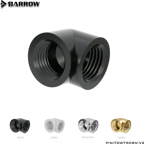 BARROW Gold Black Silver double internal G1/4'' thread 90 degree Fitting Adapter water cooling Adaptors water TDWT90SN-V2