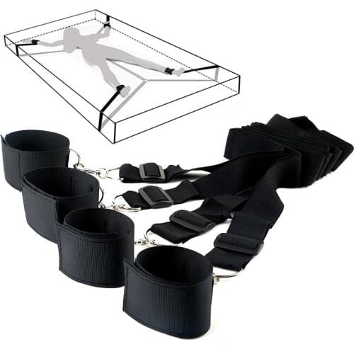 Sex Toys for Adults Wrists & Ankle Cuffs Under Bed BDSM Bondage Restraint Strap System Nylon Sex Handcuffs Bdsm Bondage Erotic