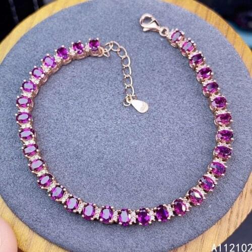 KJJEAXCMY fine jewelry 925 sterling silver inlaid natural garnet Luxury Chinese style womens jewelry bracelet support test