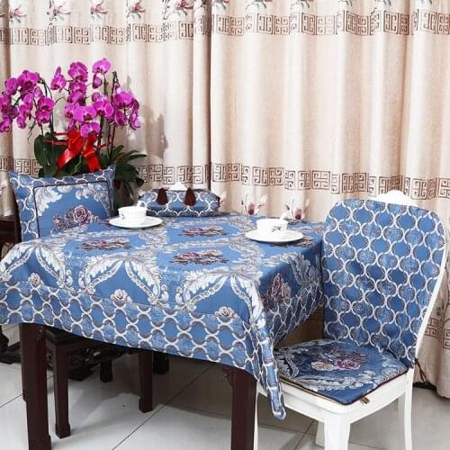 Decorative European Jacquard Luxury Fabric Table Cloth Rectangular Square Dinner Table Cover High End Beautiful Tablecloths