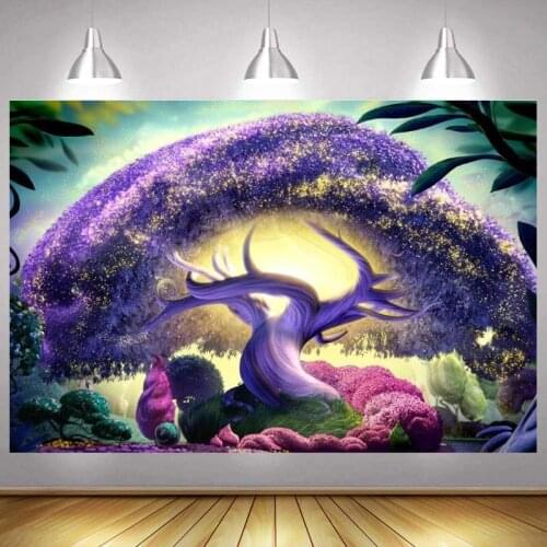 Tree Photo Backdrop Happy Birthday Party Natural Photography Backgrounds Banner