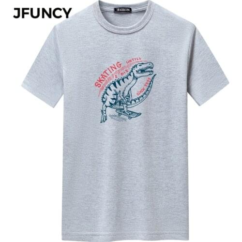 JFUNCY Fashion Print Men Tee Shirts Harajuku T Shirt Oversized Loose Male Clothes 2021 Summer Man Casual Short Sleeve Tops