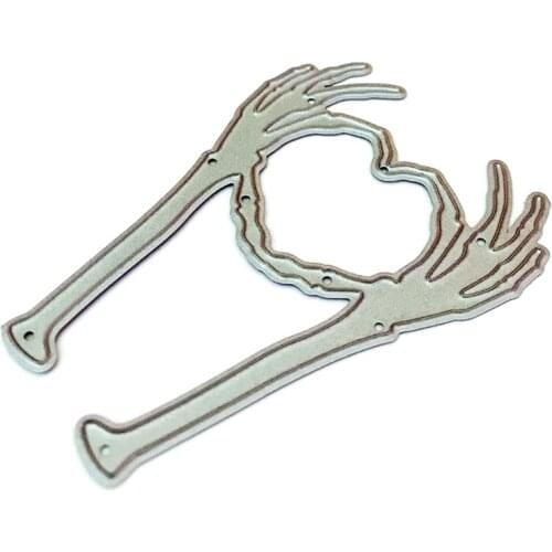 69HC Halloween Loving Skeleton Hand Carbon Steel Cutting Dies DIY Scrapbooking Photo