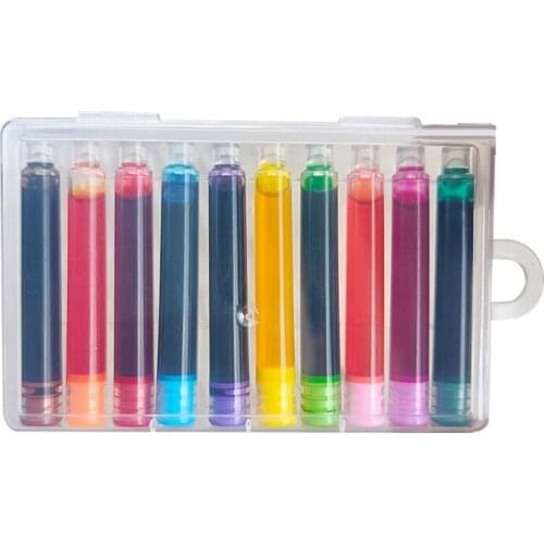 24BB 10 Pcs Universal Ink Sac Replacement Refill Refill Ink Cartridge 10 Colors Storage in Clear Box for student Travel