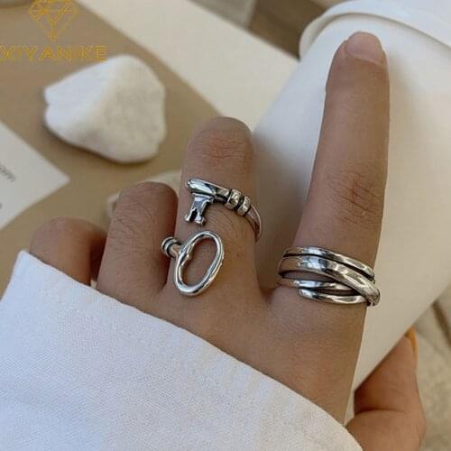 XIYANIKE 925 Sterling Silver New Creative Key Design Couples Rings Vintage Weaving Cross Handmade Jewelry Party Accessories Gift