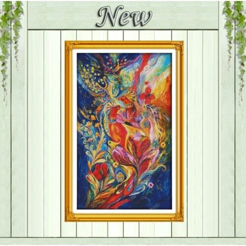 Colorful peacocks home Decor crafts paintings counted print on canvas DMC 11CT 14CT kits Cross Stitch embroidery needlework Sets