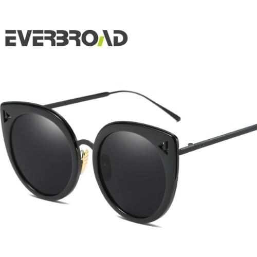 Cute Round Cat Eye Sunglasses Women Transparent Frame Metal Mix Plastic Sun Glasses EV2728