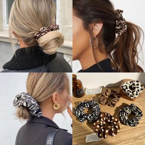 Fashion Ladies Silk Scrunchy Elastic Band Multicolor Hair Band Ponytail Holder Girls Elastic Headband Hair Accessories Hairpin