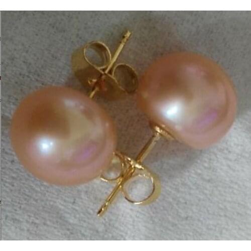 Fashion 8-9mm natural south sea pink pearl earrings yellow