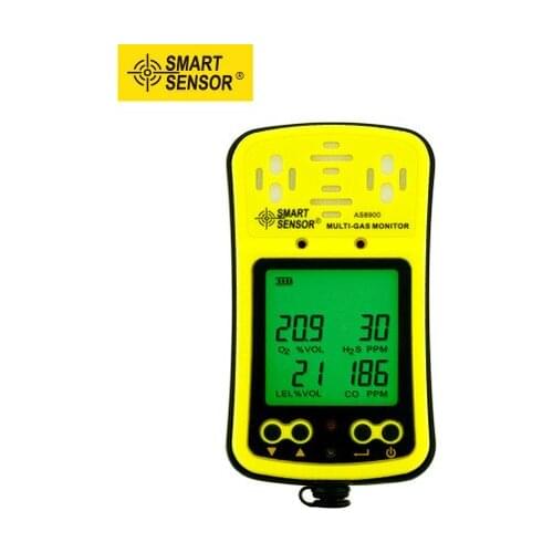 AS8900 Gas Quality Monitor Detector Oxygen O2 Hydrothion H2S Carbon Monoxide CO Combustible Gas Analyzer Tester Meter 4 in 1