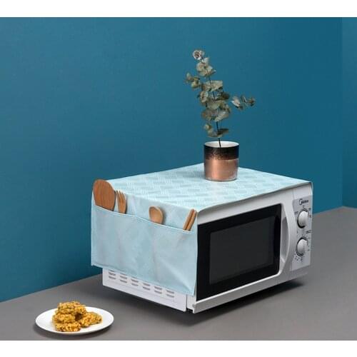 PEVA Microwave Dust Cover Microwave Oven Bag Oven Cover Towel Oil Printing Waterproof Dust Cover Household Items 86*35cm