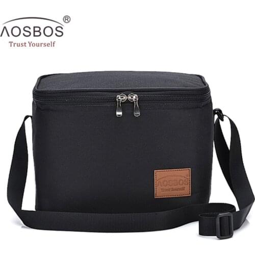 Aosbos Portable Thermal Lunch Bag for Women Kids Men Shoulder Food Picnic Cooler Boxes bags Insulated Tote Bag Storage Container