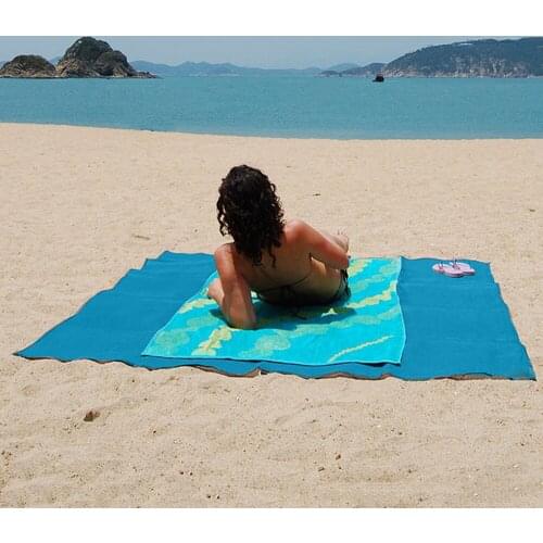 Beach Mat Portable Picnic Sand Mats Rug Polyester Anti-slip Outdoor Camping Compact Foldable Mesh Mats for Beach support Large