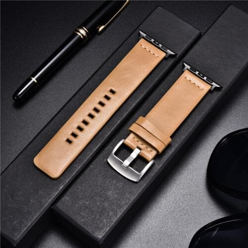 Soft Leather Strap for Apple Watch SE Strap 6 5 4 3 2 Watchband for Iwatch Bracelet for Apple Watch 42mm 44mm 38mm 40mm Correas