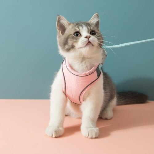 Cat Traction Rope Vest-Style Reflective Chest Harness To Prevent Breaking Walking Special Collar Accessories Pet Soft