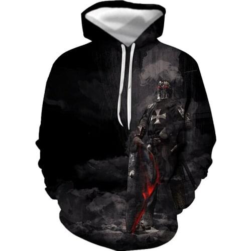 New Knight Templar Men Women 3D Print Hoodie Pullover Casual Coat Unisex Jumper Sweatshirt Order of Solomons Temple Cosplay