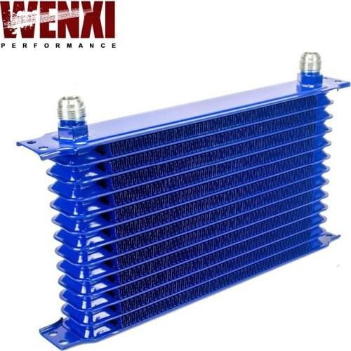Universal 13 Row Oil Cooler 10AN 10 AN Universal Engine Transmission Oil Cooler Kit Trust type Blue WX5113B