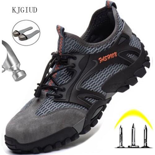 Safety Work Shoes Mens Lightweight Breathable Sports Shoes Anti-smashing Anti-puncture Labor Protection Shoes Work Boots