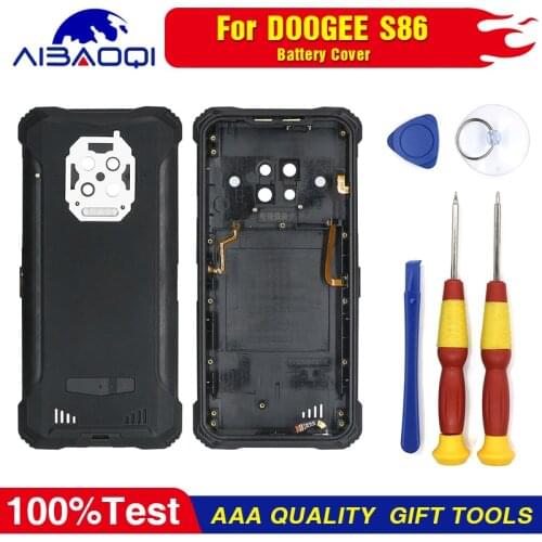 For DOOGEE S86 6.1inch Phone Protective Back Battery Cover Housings Case With Fingerprint Cable + Camera Glass
