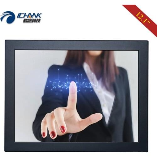 ZB120TC-591D/12.1" inch 800x600 HDMI VGA USB Metal Shell Wall-mounted Driver Free Capacitive Touch LCD Screen PC Display Monitor