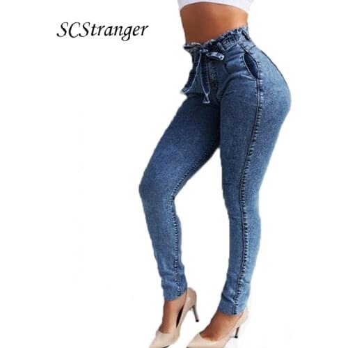 Y2k Womens Plus Size Jeans Mid Waist Stretch Skinny Cotton Denim Pants Deep Color Retro Washed Elastic Slim Pencil Trousers