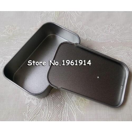 10pcs 60*34*11mm Metal Slide Top Tin Container Sliding Lid Geocache Storage Survival Kit lip balm salve perfume #834