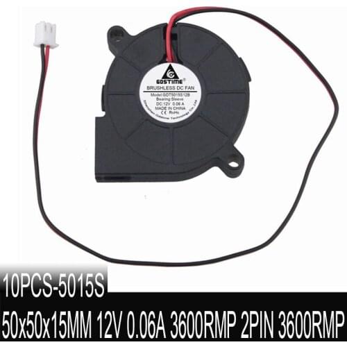 10 pcs/lot Gdstime 12V 5015S PC Blower DC Centrifugal Turbo 50*50*15mm 50mm Radial Computer PC DC Cooling Fan