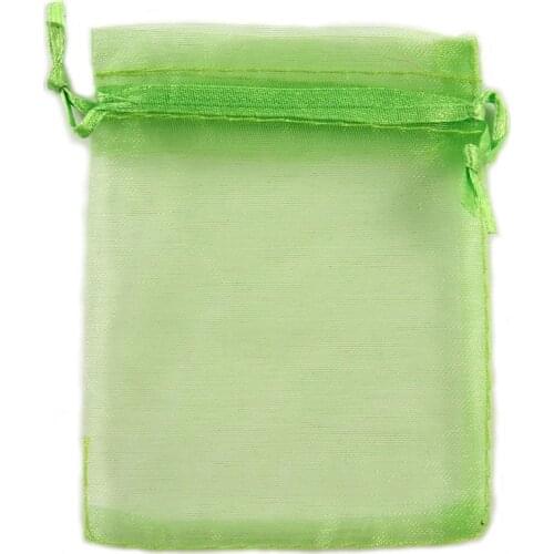 100Pcs Green Organza Bags Wedding Party Decoration Drawable Packaging Jewelry Candy Packaging Organza Bags & Pouches