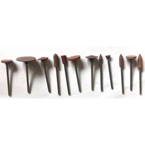 12pcs Rubber Polishing Wheel Silicone Grinding Head Fine Grit Dremel Rotary Tools