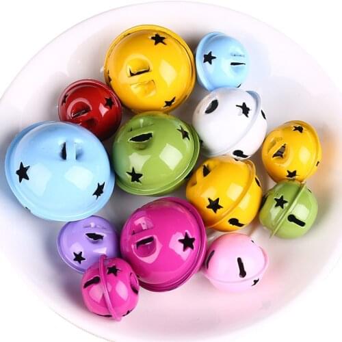 20pcs big Colorful Iron Metal Jingle Bells Christmas Decor Pet Pendant Hanging Christmas Tree Ornaments Key DIY Craft Accessorie